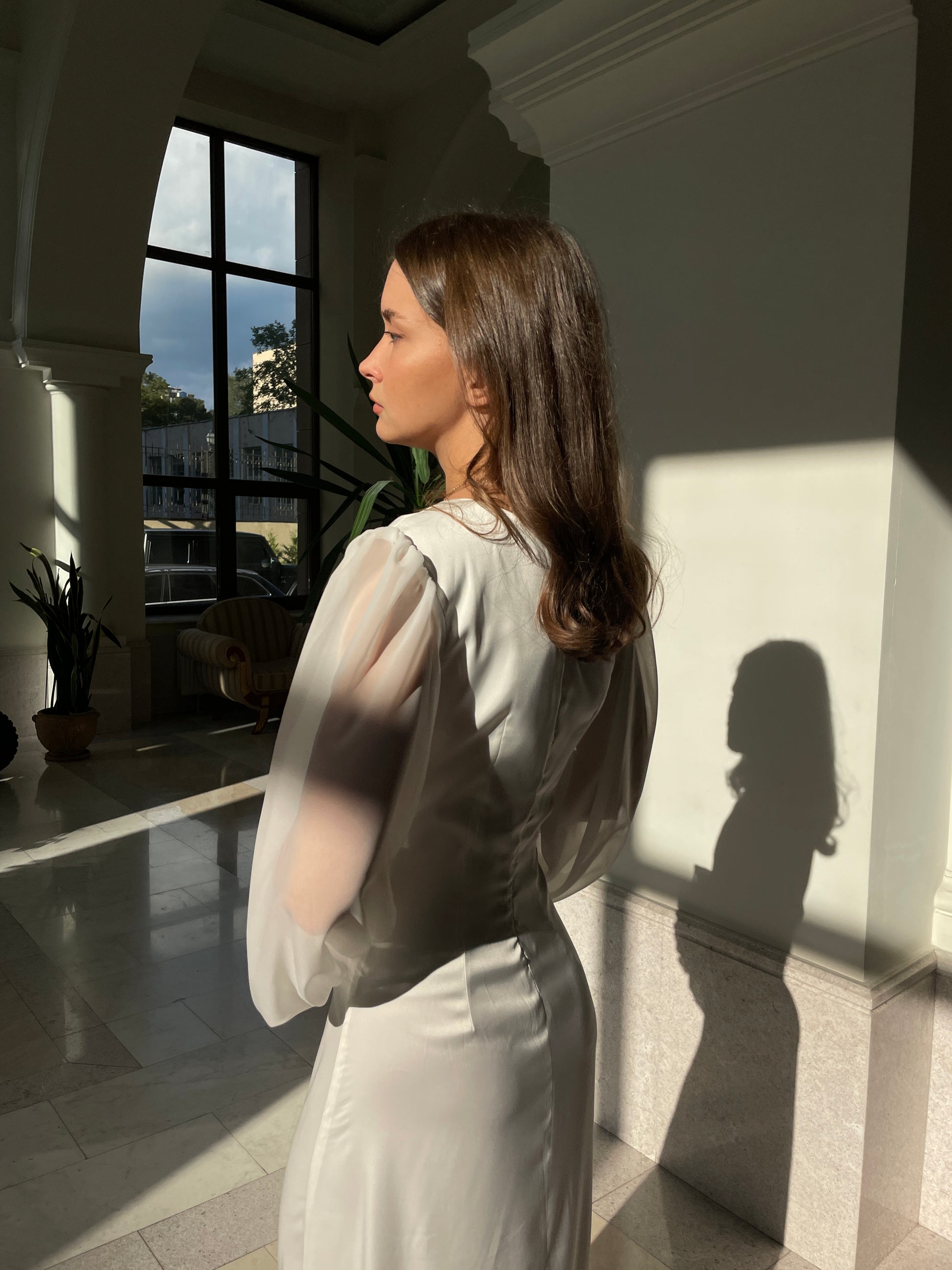 V Neck Long Sleeve Wedding Dress EMMA