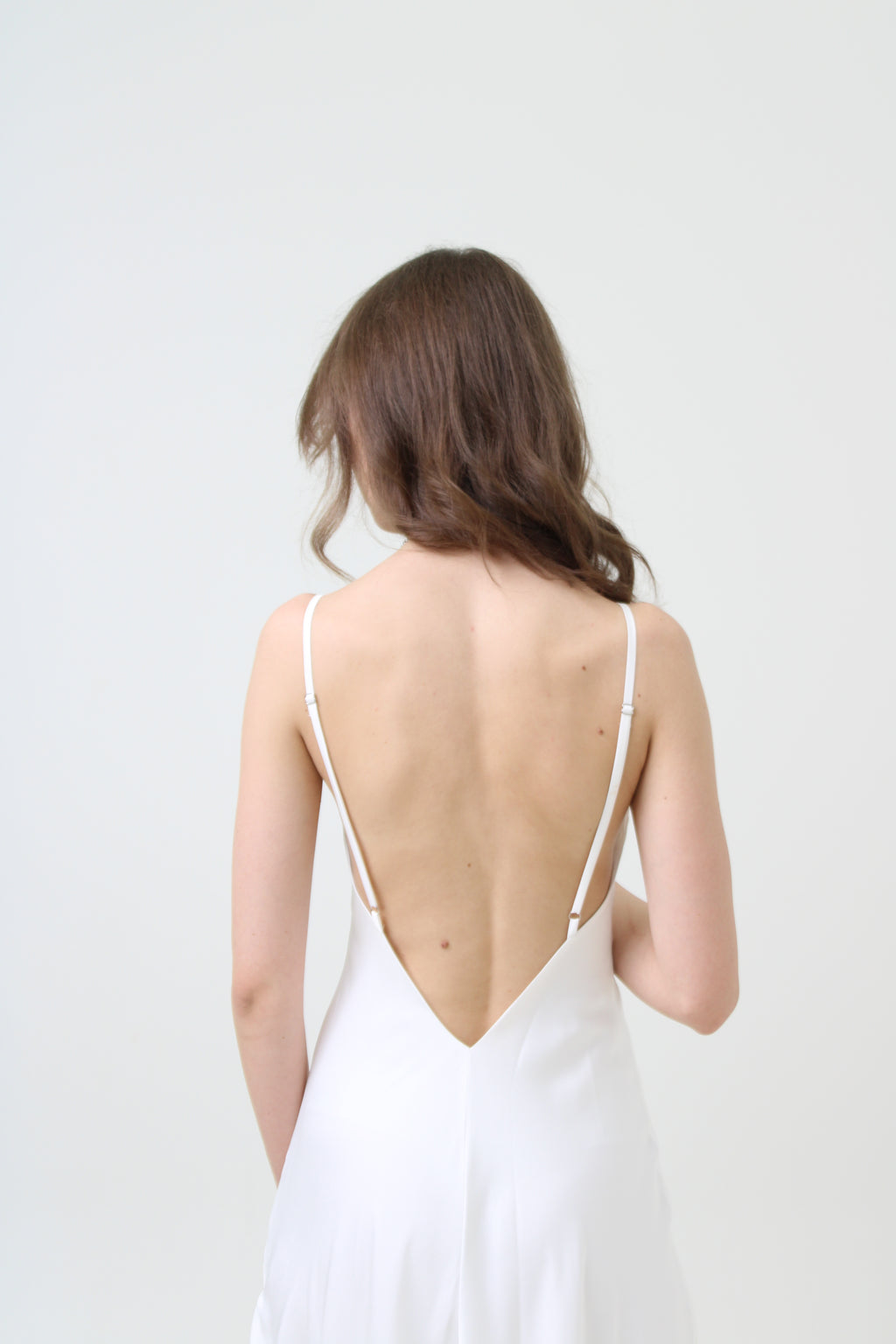 Deep V Cut  Neck Wedding Dress SHY